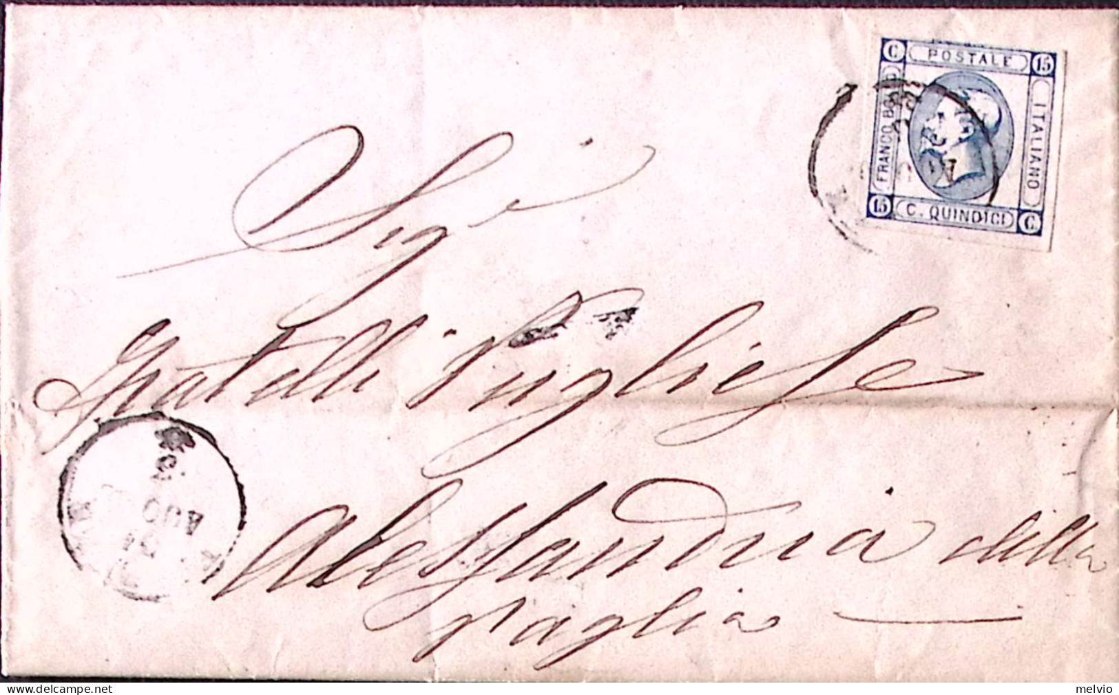 1863-effigie C.15 2 TIPO (13) Isolato Su Lettera Completa Testo Firenze (29.8) - Storia Postale