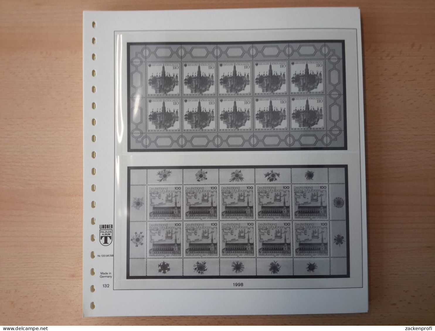 LINDNER-T Vordruckblätter Bund 10er-Bogen 1998 Gebraucht, Neuwertig (Z2709) - Pré-Imprimés