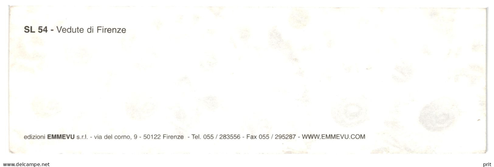 Vedute Di Firenze, Florence Italy, Paper Art Bookmark. Publisher Emmevu Srl, Firenze - Marque-Pages