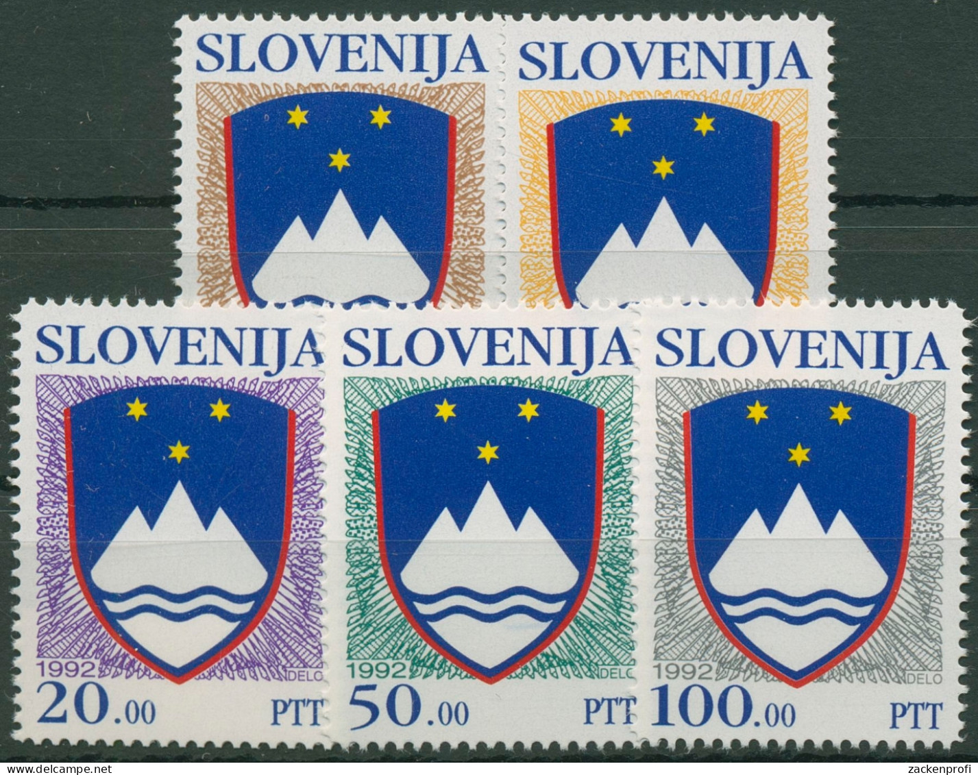 Slowenien 1992 Staatswappen 8/12 Postfrisch - Slovenia