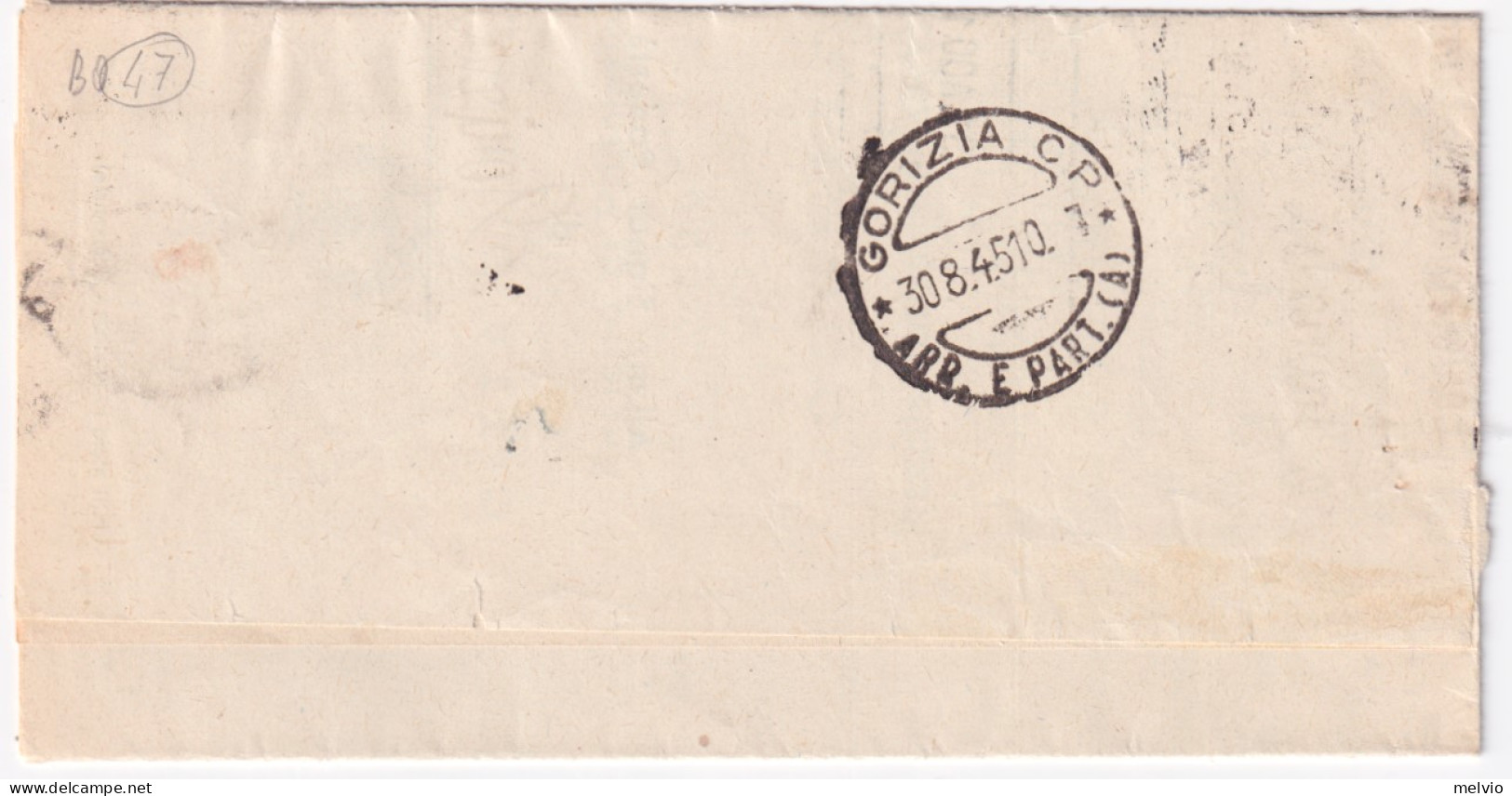 1945-Imperiale Senza Fasci Cinque C.20 (537) Su Piego Biella (21.8) - Storia Postale