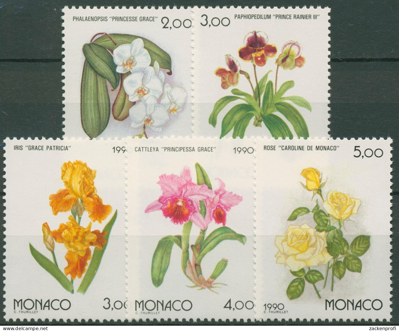 Monaco 1990 Gartenschau EXPO Osaka Blumenzüchtungen 1947/51 Postfrisch - Ongebruikt