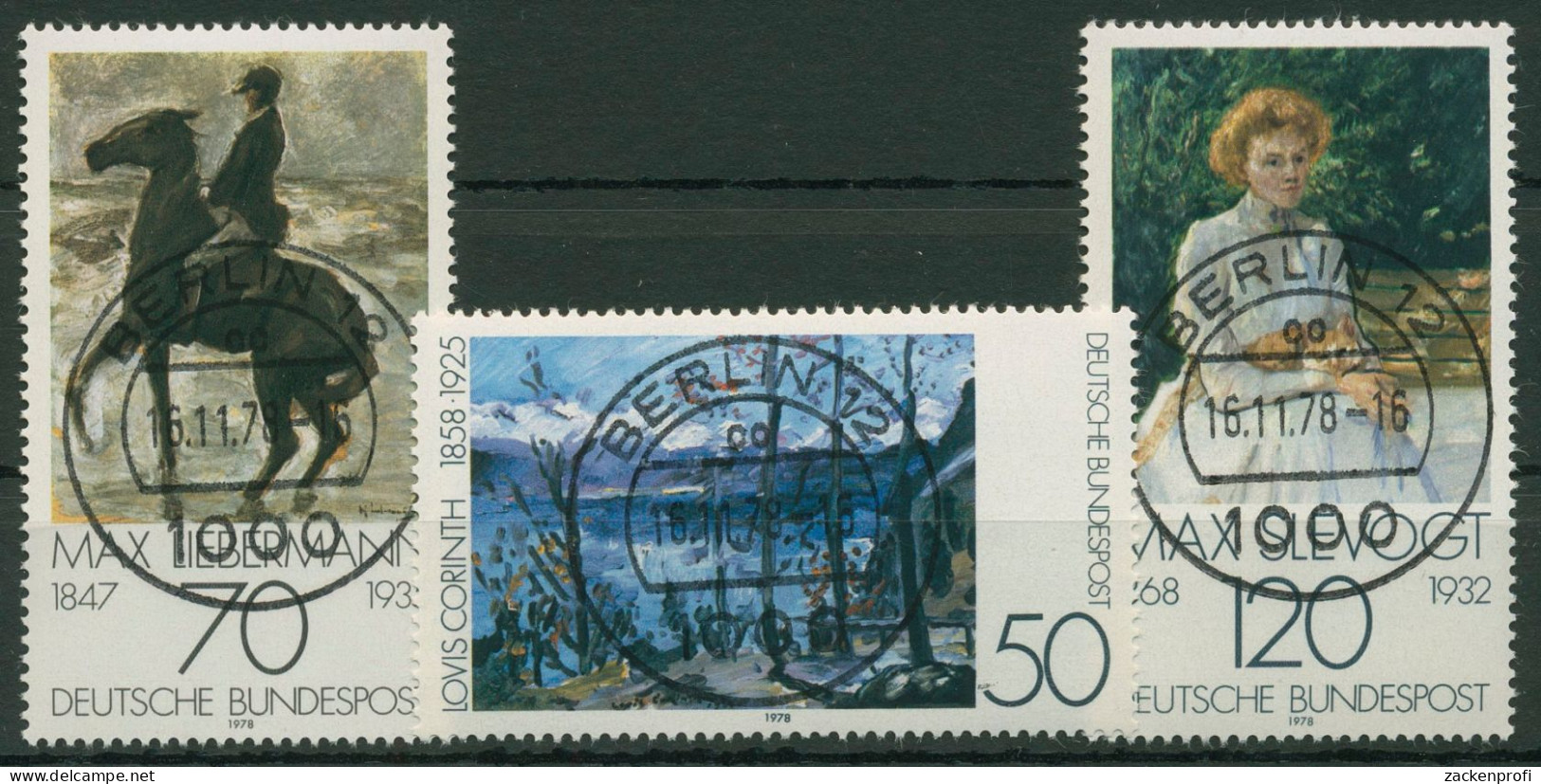 Bund 1978 Gemälde Impressionismus 986/88 Mit TOP-Stempel - Usados