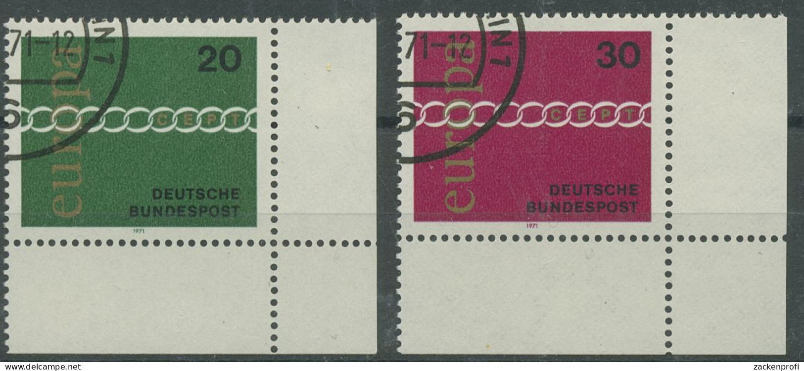 Bund 1971 EUROPA CEPT 675/76 Ecke 4 Unten Rechts Gestempelt (E922) - Gebruikt