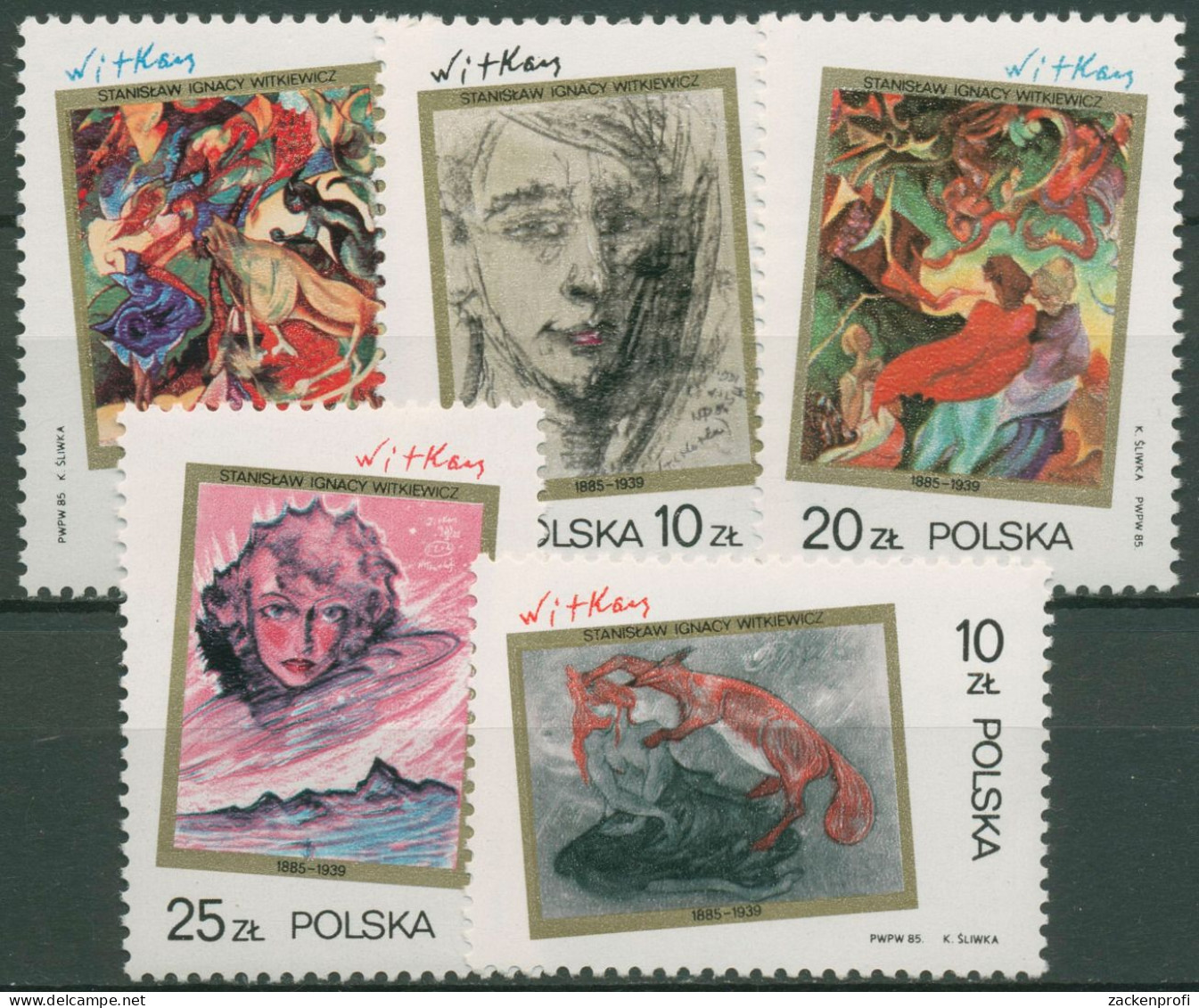 Polen 1985 Stanislaw Ignacy Witkiewicz Gemälde 3007/11 Postfrisch - Ungebraucht