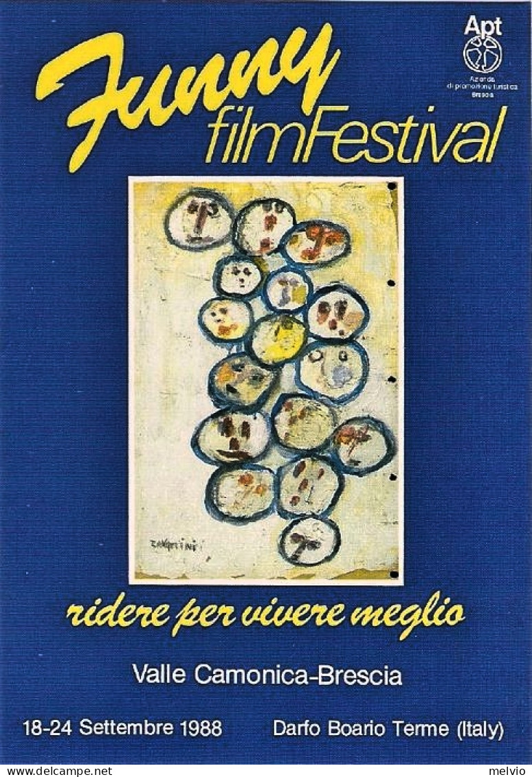 1988-BOARIO TERME 3^ FUNNY FILM FESTIVAL I Sei Annulli Speciali Su 6 Cartoline - 1981-90: Storia Postale