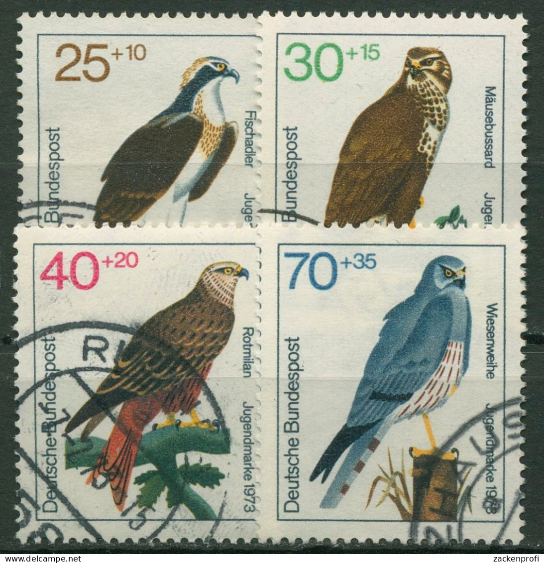 Bund 1973 Jugend: Tiere Greifvögel 754/57 Gestempelt - Used Stamps