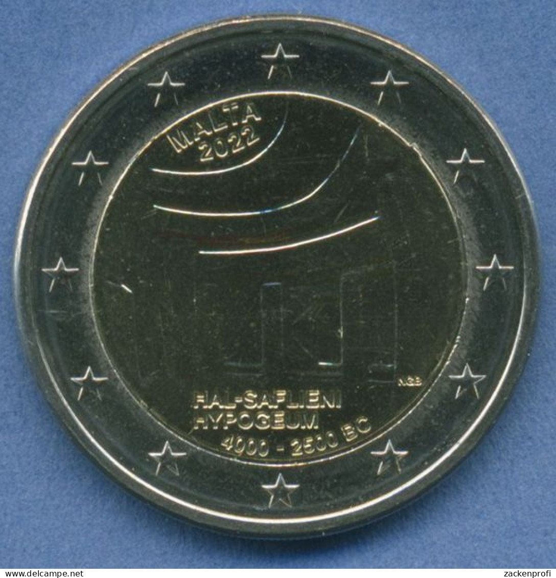 Malta 2 Euro 2022 Prähistorische Stätte Hal-Saflieni, Vz/t (m5644) - Malte