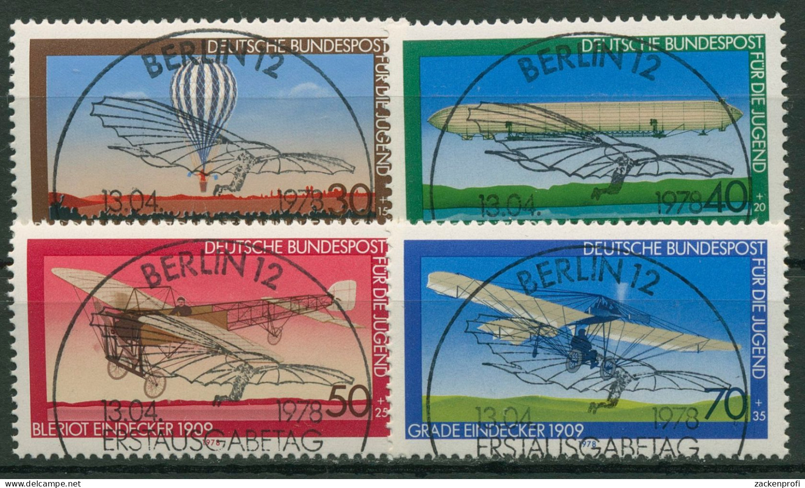 Bund 1978 Flugzeuge 964/67 Mit TOP-BERLIN Ersttagssonderstempel - Gebruikt