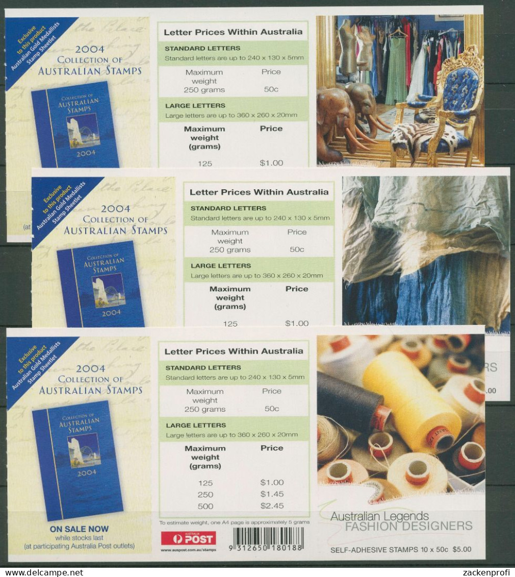 Australien 2005 Australian Legends Modeschöpfer MH 198/200 Postfrisch (C40382) - Booklets
