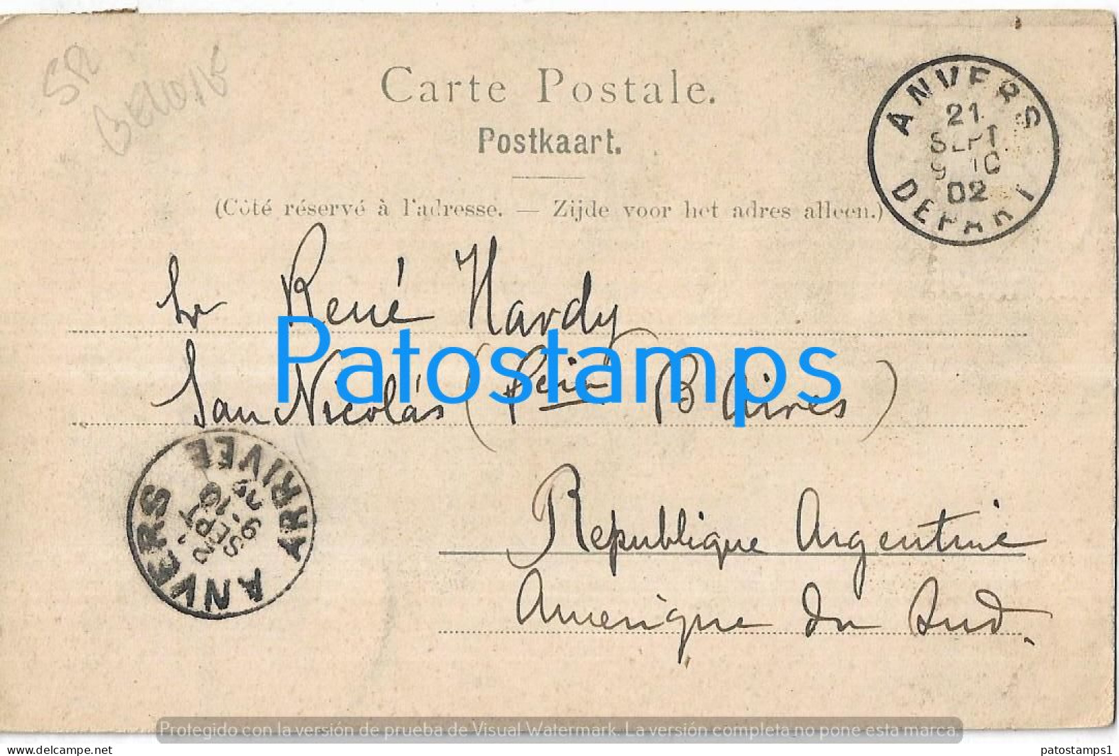 227624 BELGIUM ANVERS VIEW PORT CIRCULATED TO ARGENTINA POSTAL POSTCARD - Autres & Non Classés