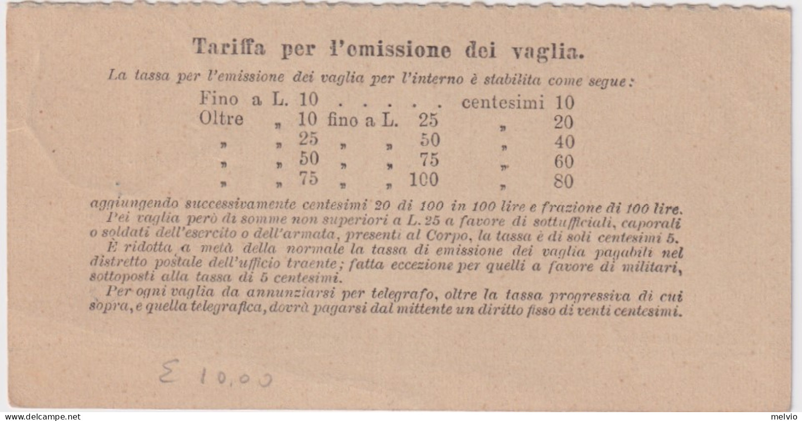 1905-ORZIVECCHI Ottagonale Collettoria (5.12) Su Ricevuta Vaglia - Poststempel