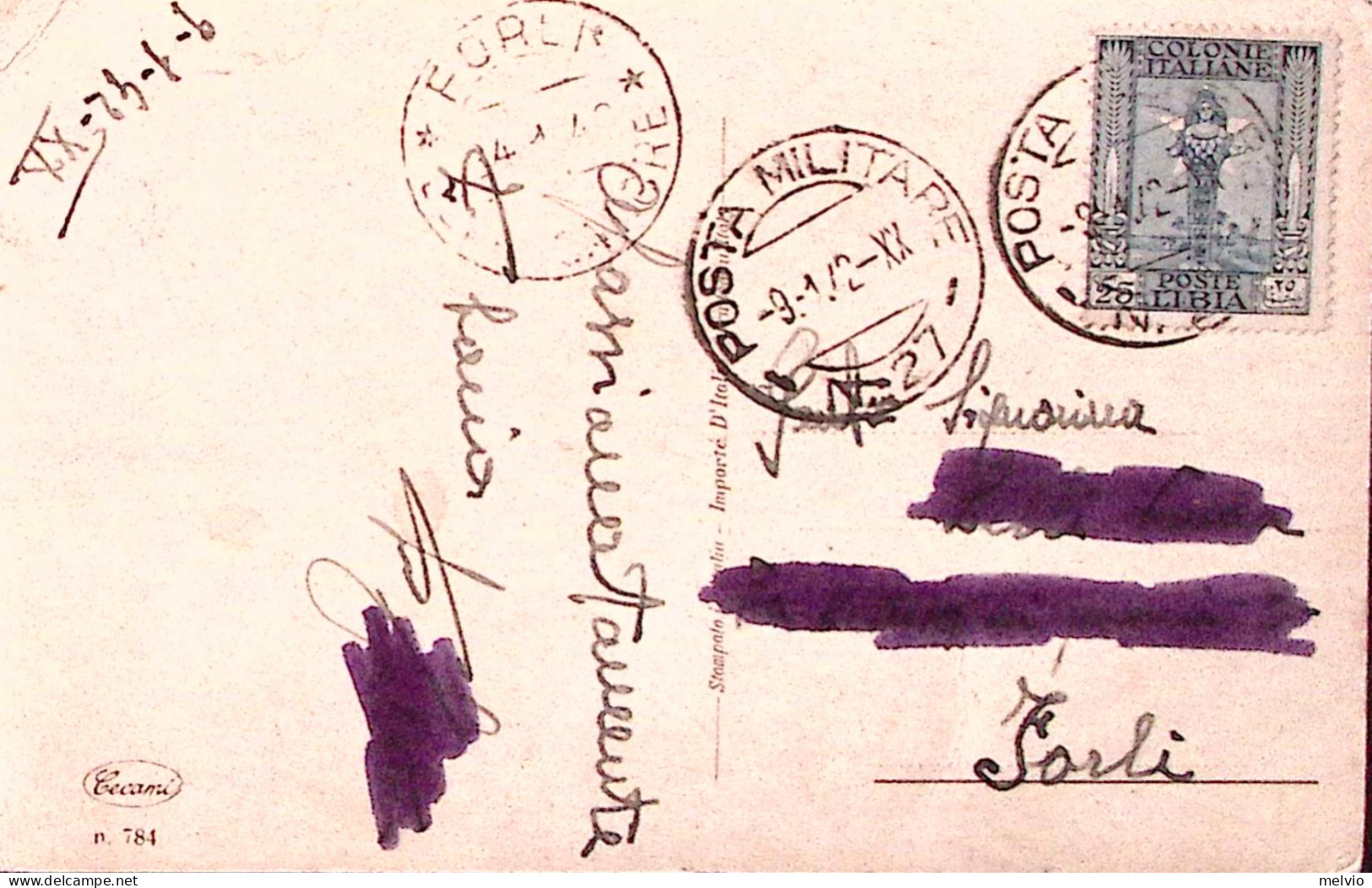 1942-Posta Militare/n. 27 C.2 (9.1) Su Cartolina Affrancata Fr.lli Libia Indiriz - Libya