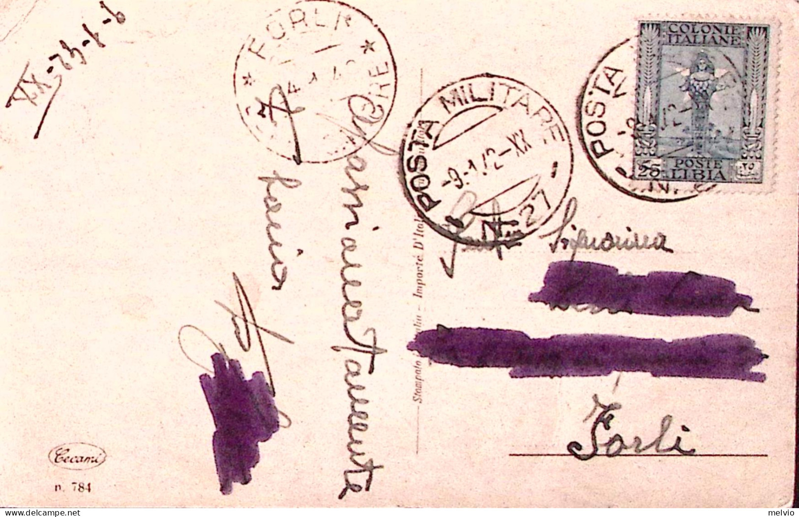 1942-Posta Militare/n. 27 C.2 (9.1) Su Cartolina Affrancata Fr.lli Libia Indiriz - Libyen