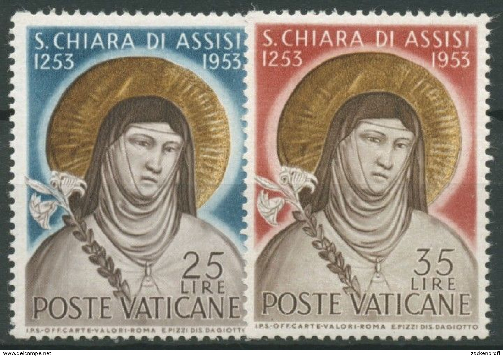 Vatikan 1953 Heilige Klara Von Assisi 207/08 Postfrisch - Ongebruikt
