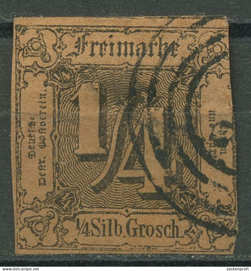 Thurn Und Taxis 1854 1/4 Silbergroschen 1 Gestempelt, Dünne Stelle - Afgestempeld