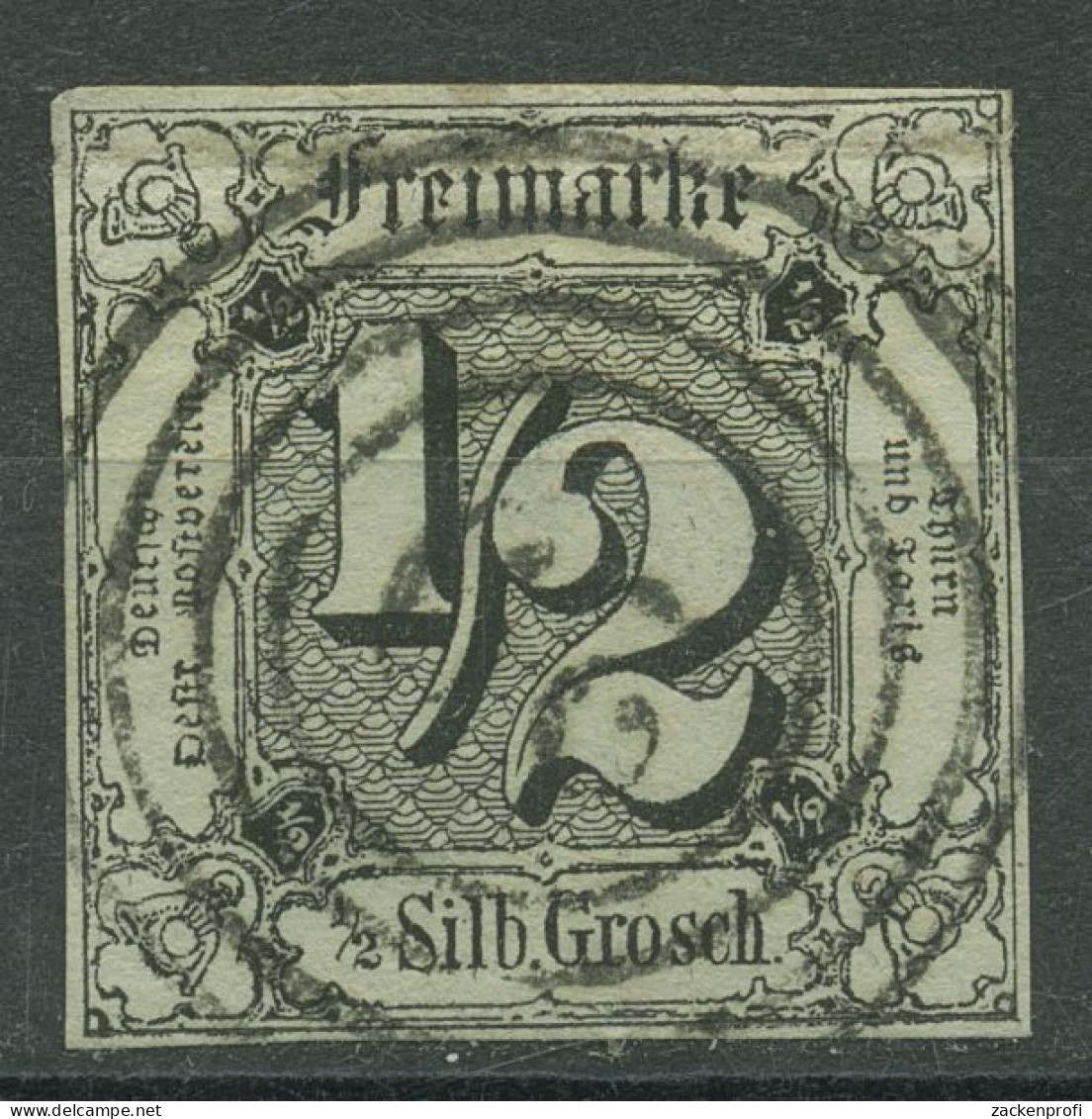 Thurn Und Taxis 1852/58 1/2 Silbergroschen 3 A Gestempelt, Vollrandig, Bug - Sonstige & Ohne Zuordnung