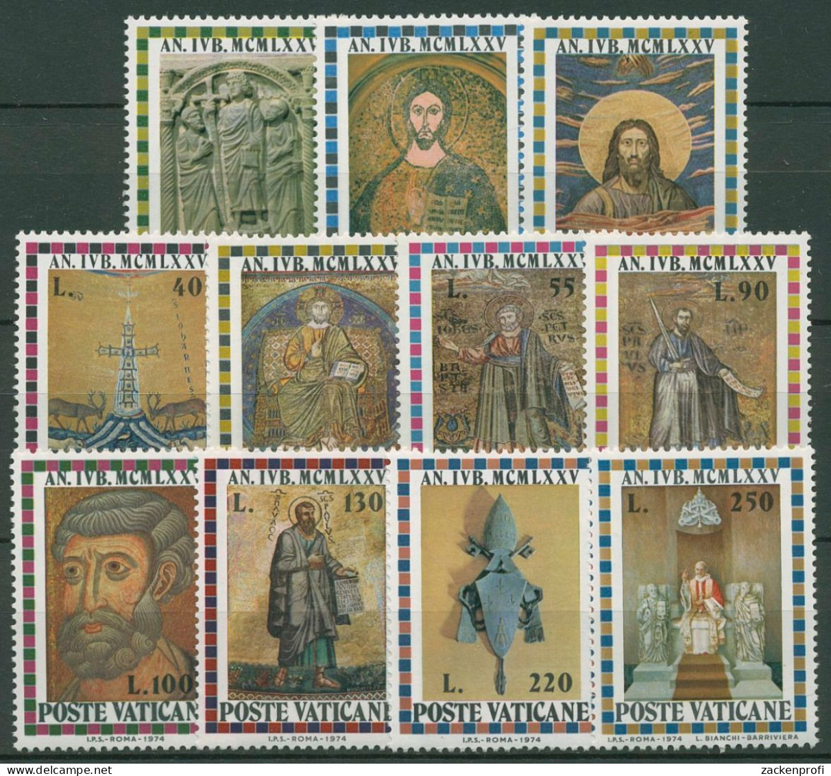 Vatikan 1974 Heiliges Jahr 1975 Päpste Wappen 646/56 Postfrisch - Unused Stamps
