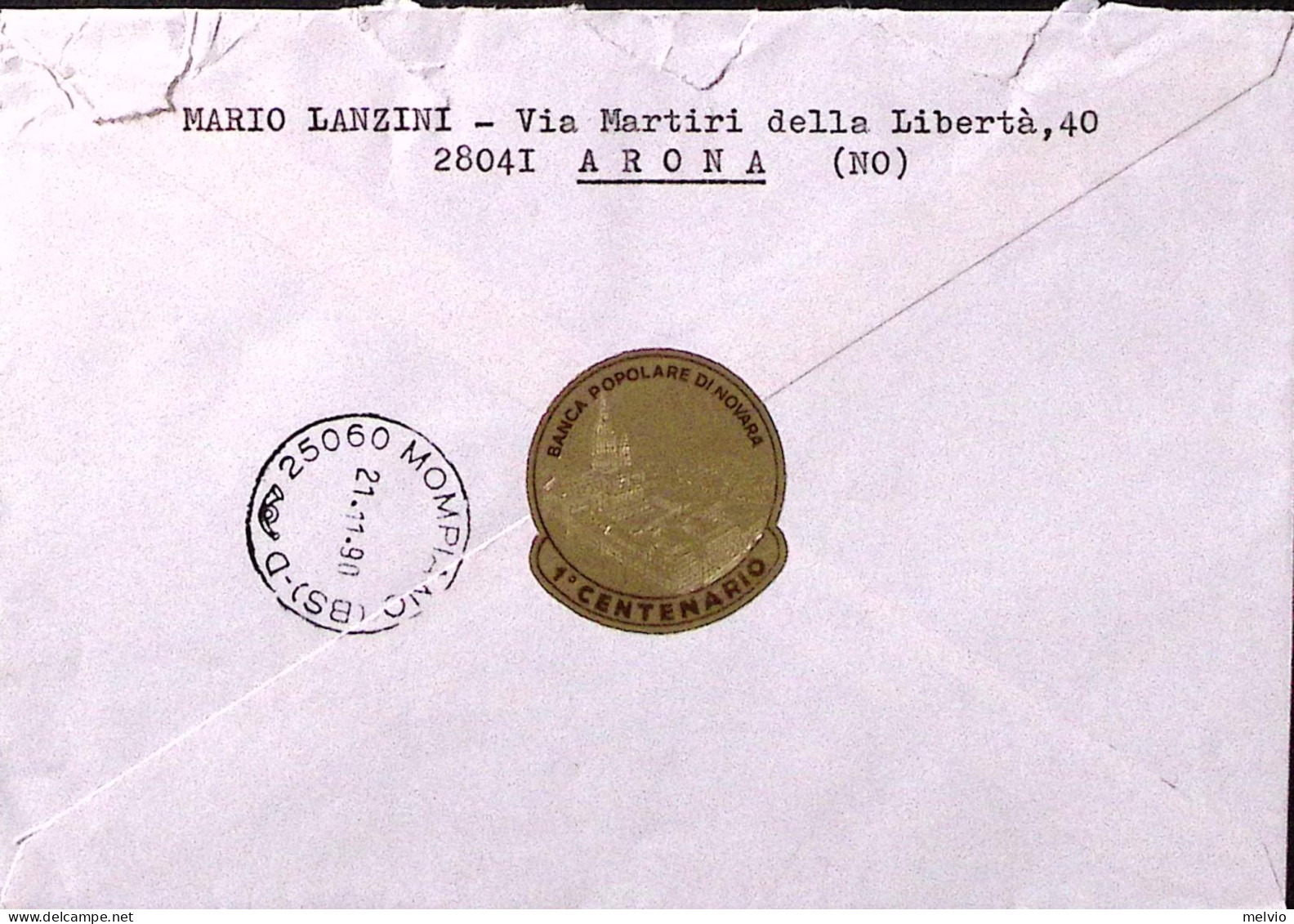 1990-CAMPIONATO LOTTA LIBERA Lire 3200 + CASTELLI Lire 750 Su Raccomandata Arona - 1981-90: Marcophilie