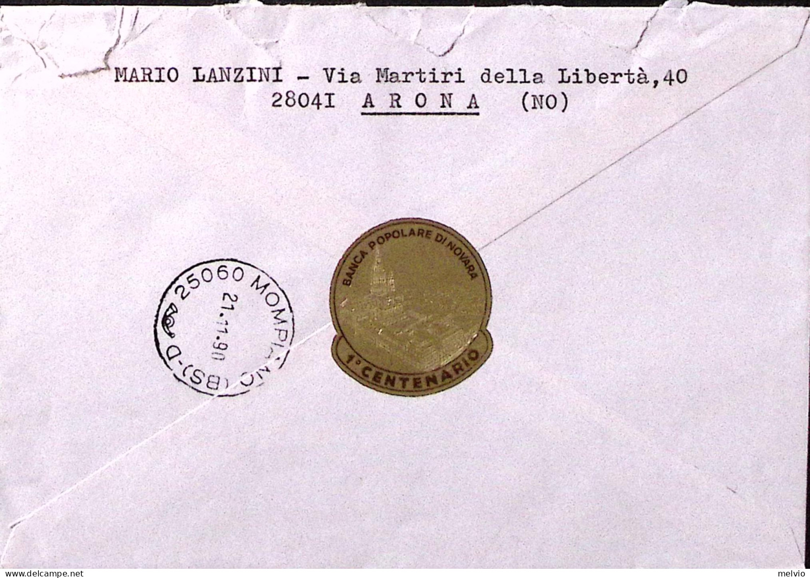 1990-CAMPIONATO LOTTA LIBERA Lire 3200 + CASTELLI Lire 750 Su Raccomandata Arona - 1981-90: Storia Postale