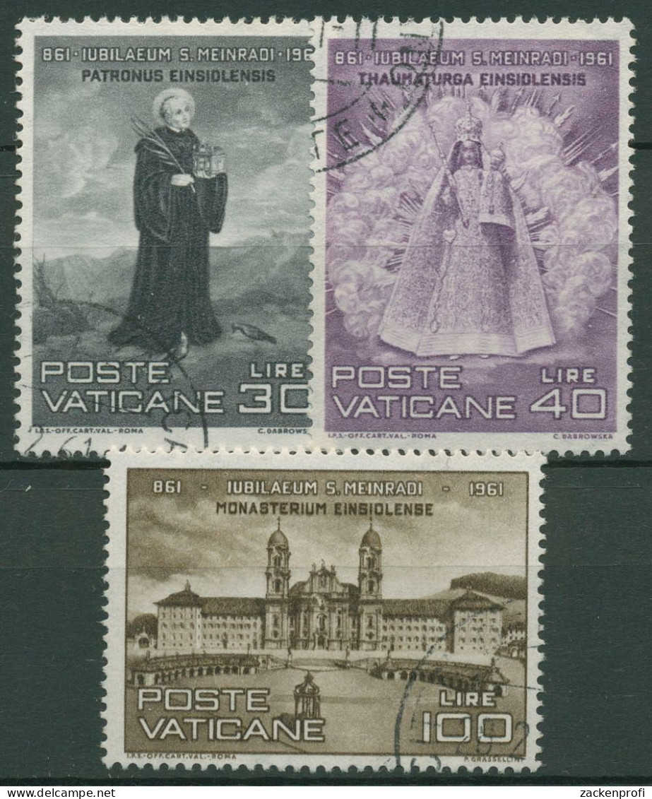 Vatikan 1961 Heiliger Meinrad Kloster Einsiedeln 363/65 Gestempelt - Oblitérés