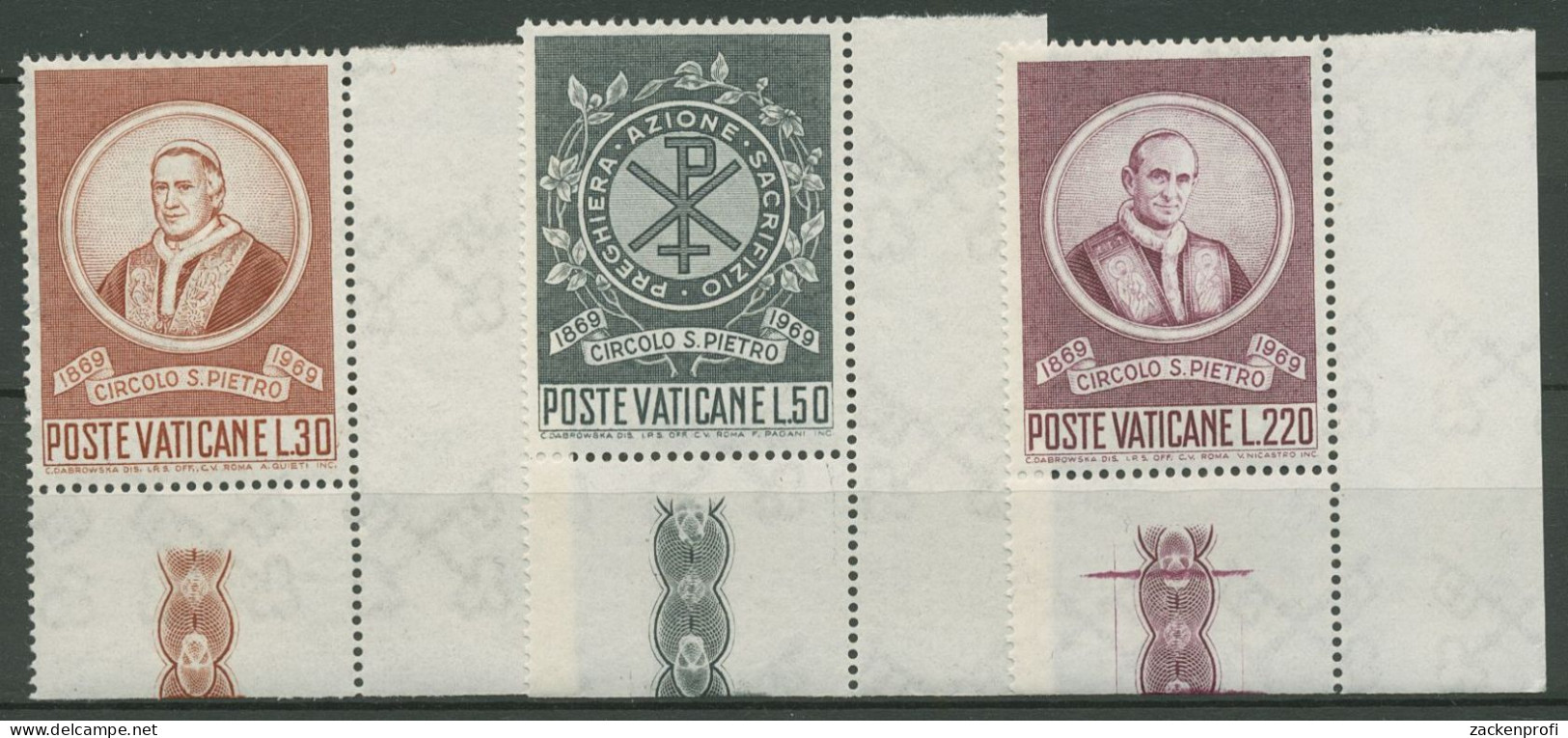 Vatikan 1969 Sankt-Peter-Vereinigung 553/55 Ecken Postfrisch - Unused Stamps