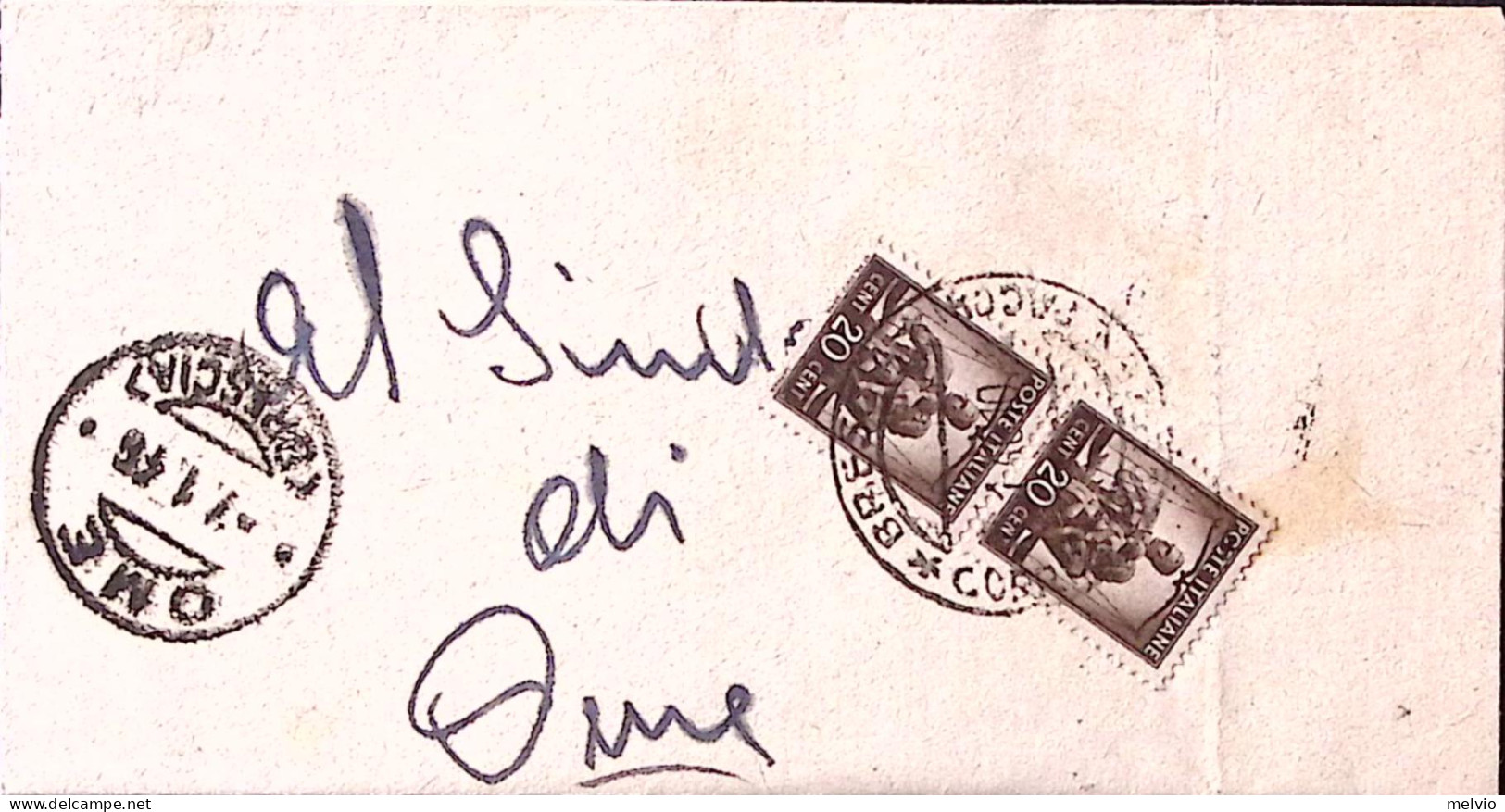 1946-Democratica Coppia C.20 (544) Su Stampe - Marcophilie