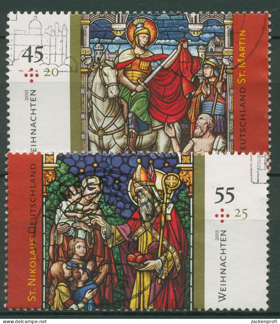 Bund 2011 Weihnachten Buntglasfenster 2895/96 Gestempelt - Used Stamps