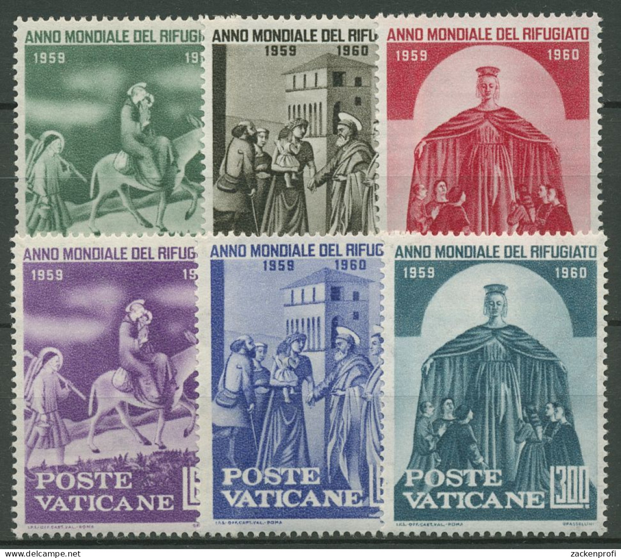 Vatikan 1960 Weltflüchtlingsjahr 338/43 Postfrisch - Ungebraucht