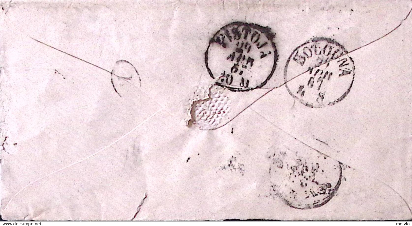 1867-LUCCA C1+punti (25.4.67) Su Busta Affr. C.20/15 2 Tipo (24) - Storia Postale