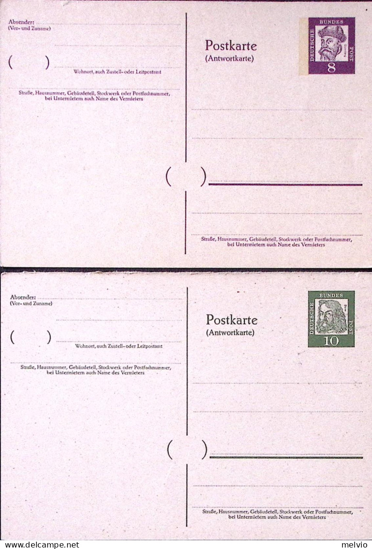 1961-GERMANIA Cartoline Postali Con Risposta Pagata Tre Risposte P.8,10 E 20 Nuo - Briefe U. Dokumente