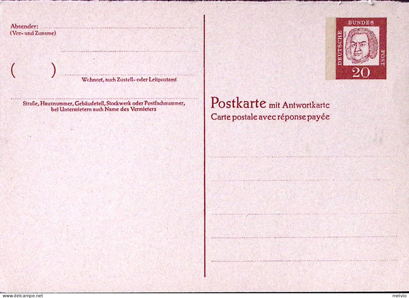 1961-GERMANIA Cartoline Postali Con Risposta Pagata Tre Risposte P.8,10 E 20 Nuo - Brieven En Documenten