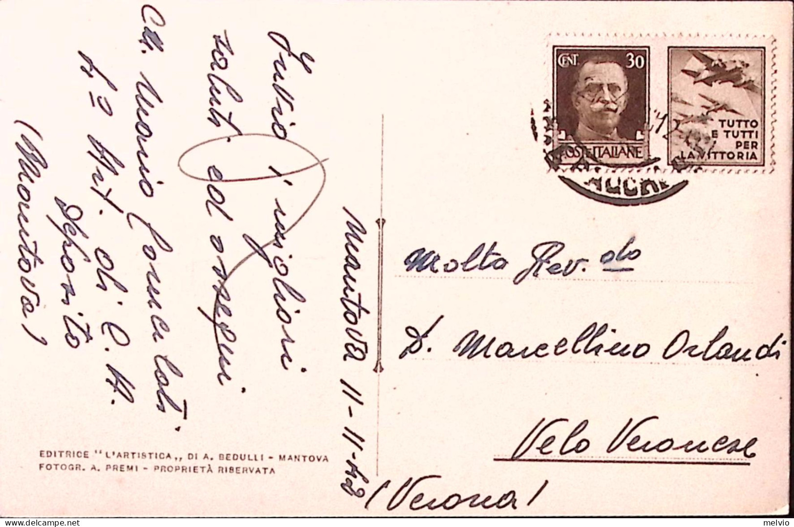 1942-Propaganda C.30 AVIAZIONE Isolato Su Cartolina CIPPO AD ANDREA HOFER - Poststempel