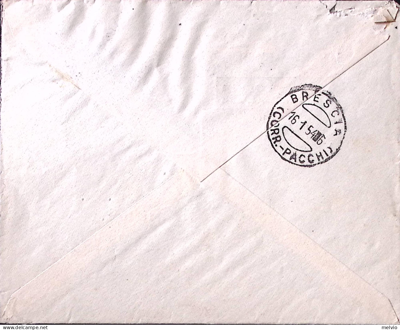 1954-TURISTICA Lire 25 (728) Isolato Su Busta - 1946-60: Poststempel