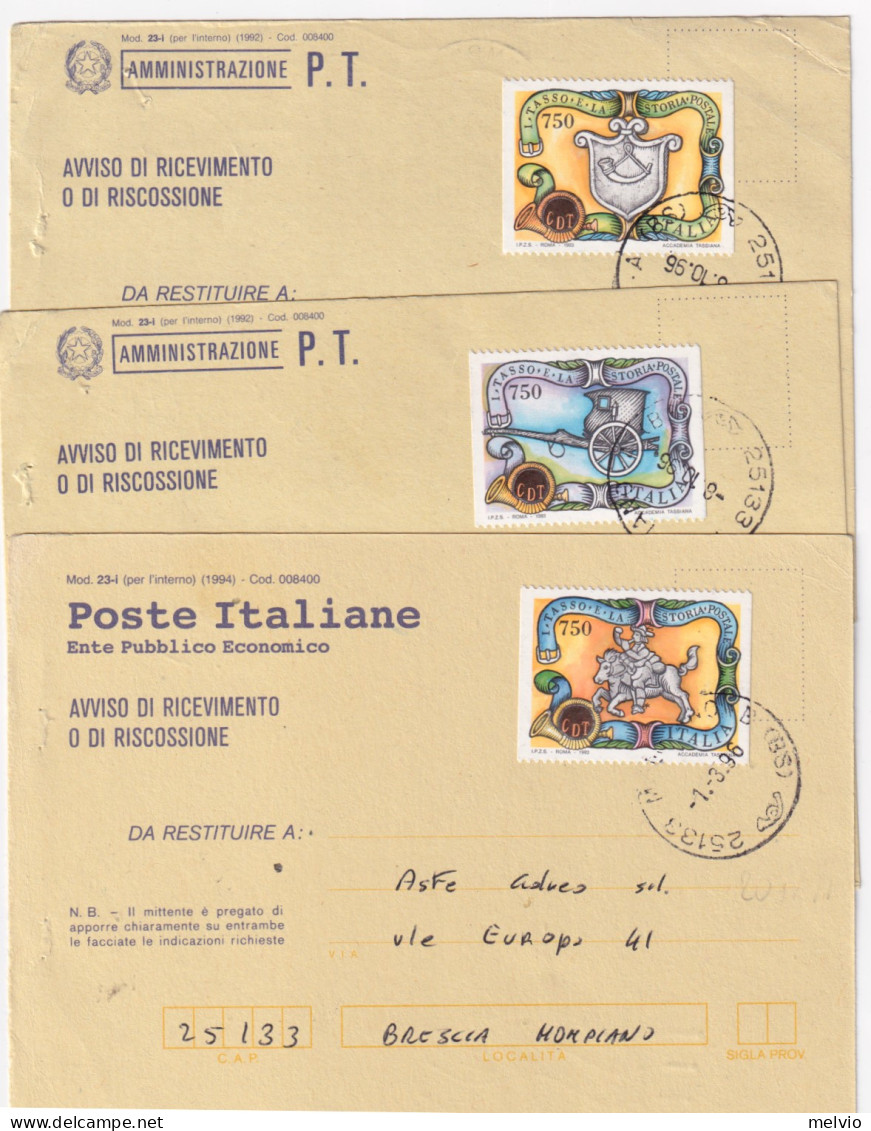 1996-TASSO E STORIA POSTALE Serie Cpl. NON DENTELLATA VERTICALMENTE (2074/I-8/I) - 1991-00: Storia Postale