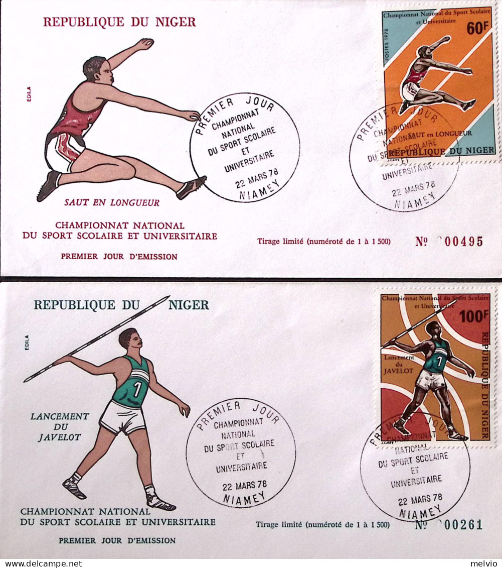 1978-Niger Campionato Nazionale Sport Scolastici Serie Cpl. (415/8) Su 4 Fdc - Niger (1960-...)