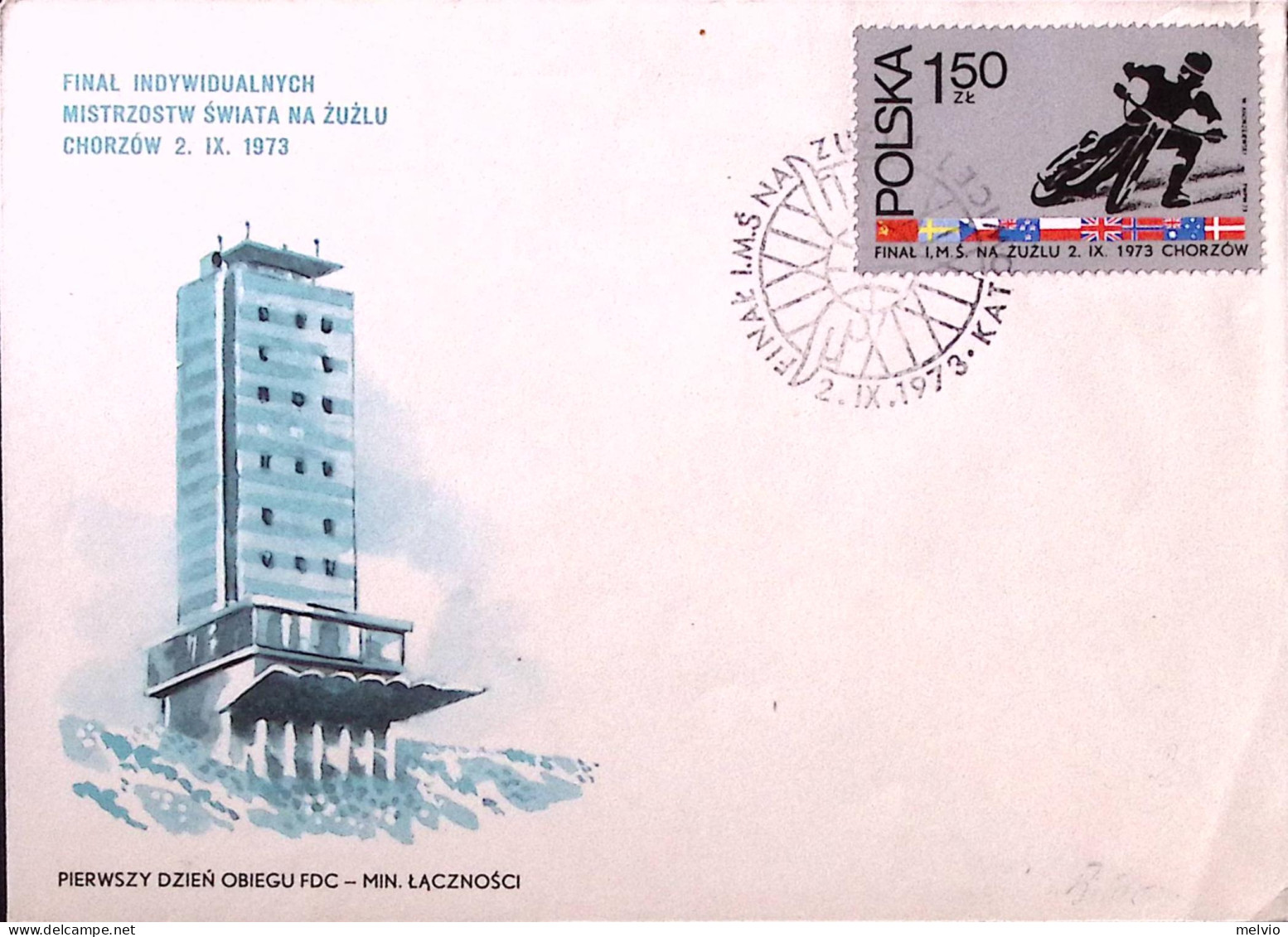 1973-POLONIA Corsa Motociclistica Finale (2113) Su Fdc - FDC