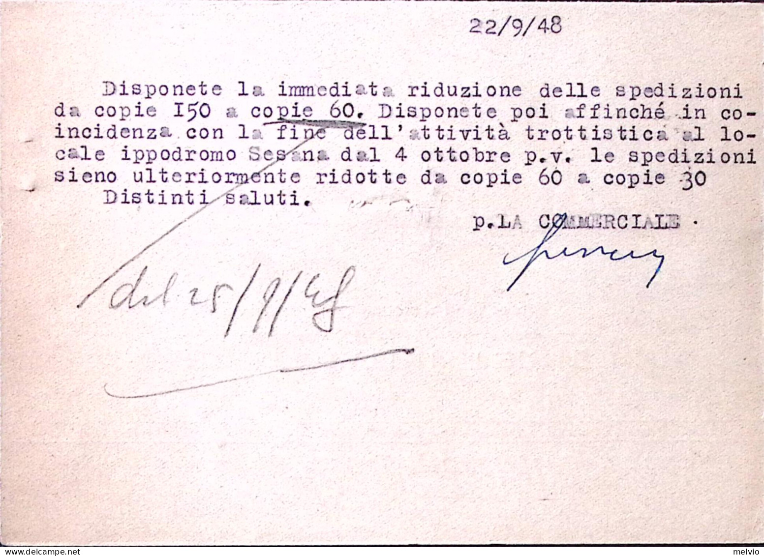 1948-Risorgimento Lire 12 Isolato Su Cartolina - 1946-60: Poststempel