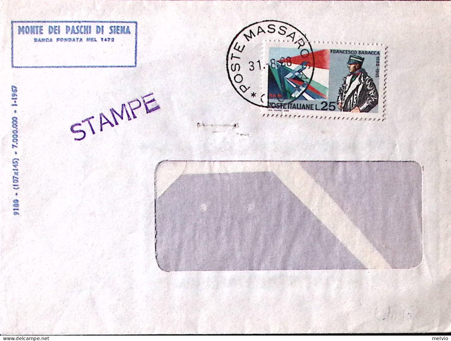 1966-BARACCA Lire 25 Isolato Su Stampe - 1961-70: Poststempel