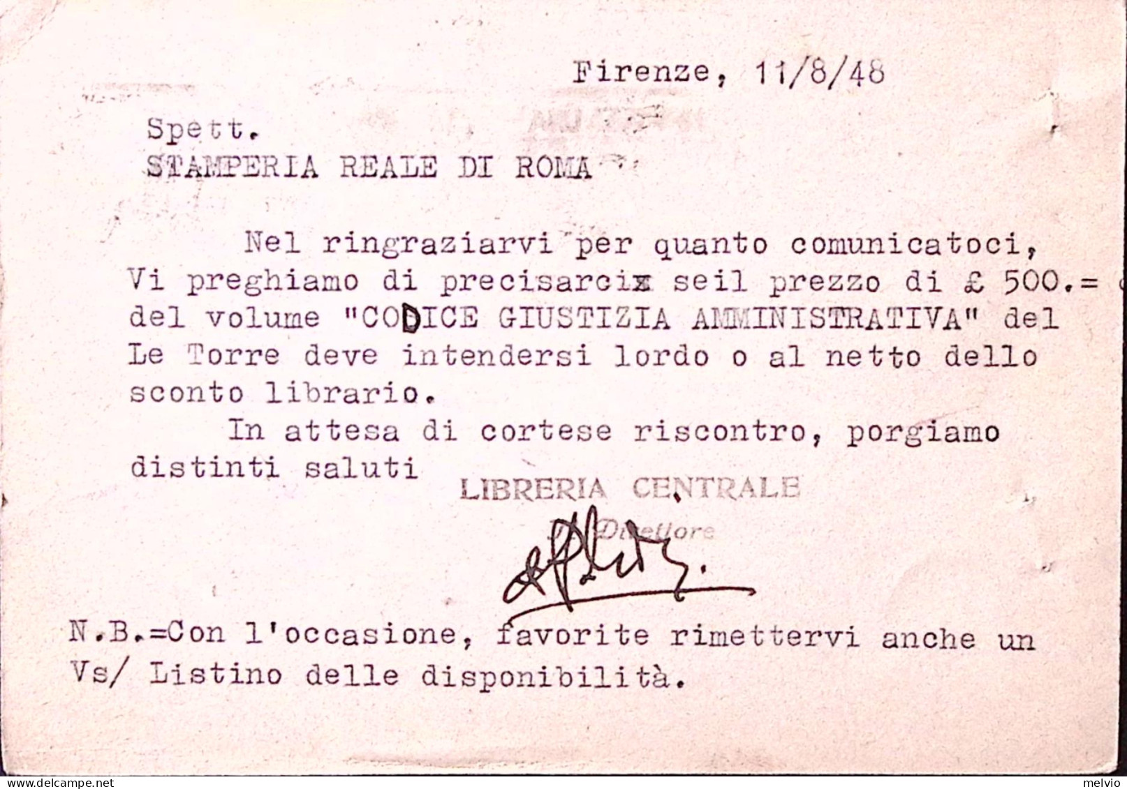 1948-Democratica Lire 10 + Posta Aerea Lire 2 Su Cartolina Firenze (11.8 1 GIORN - 1946-60: Poststempel
