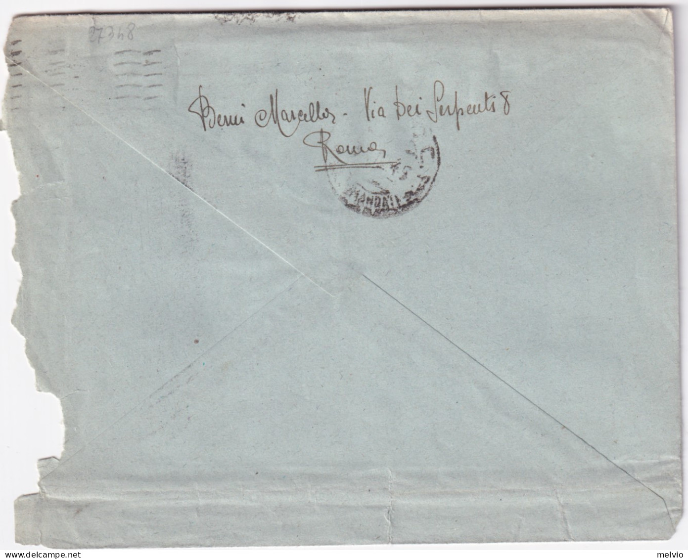 1945-Imperiale Senza Filigrana Striscia Di Quattro C.50 (517) Su Busta Roma - Poststempel