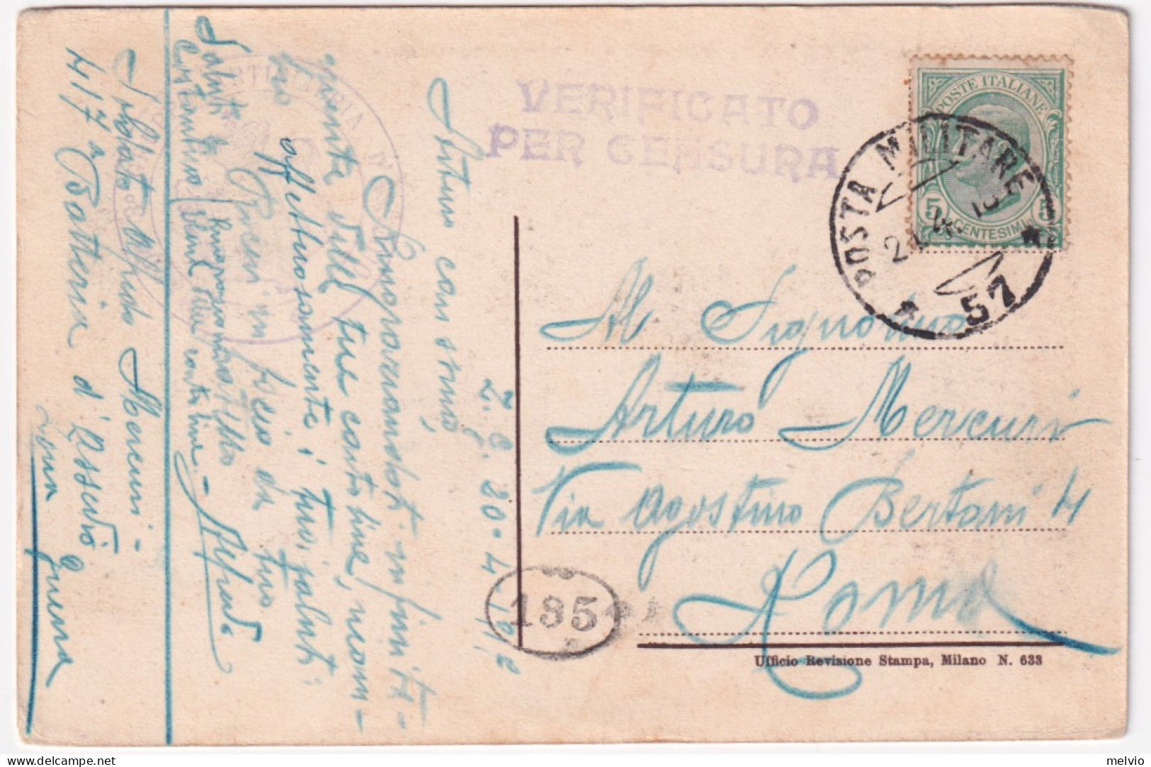 1918-Posta Militare/57 C.2 (24.4) Su Cartolina - Poststempel