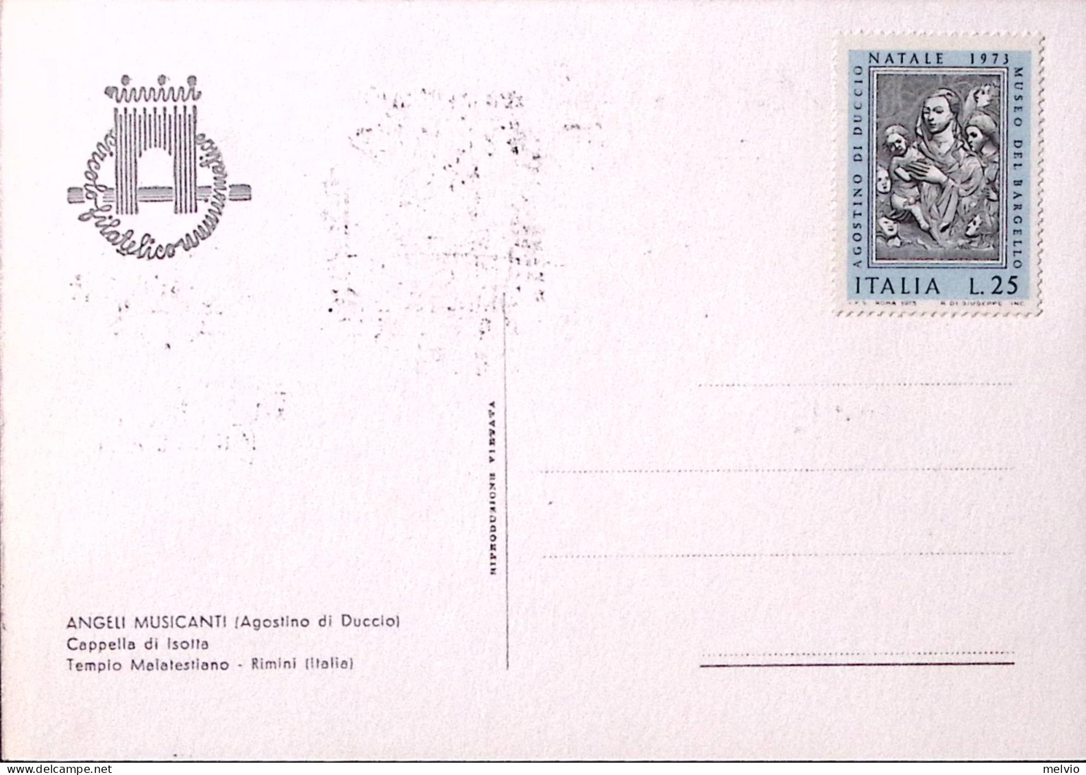 1975-RIMINI XXVI Sagra Musicale Malatestiana (1.9) Annullo Speciale Su Cartolina - 1971-80: Poststempel