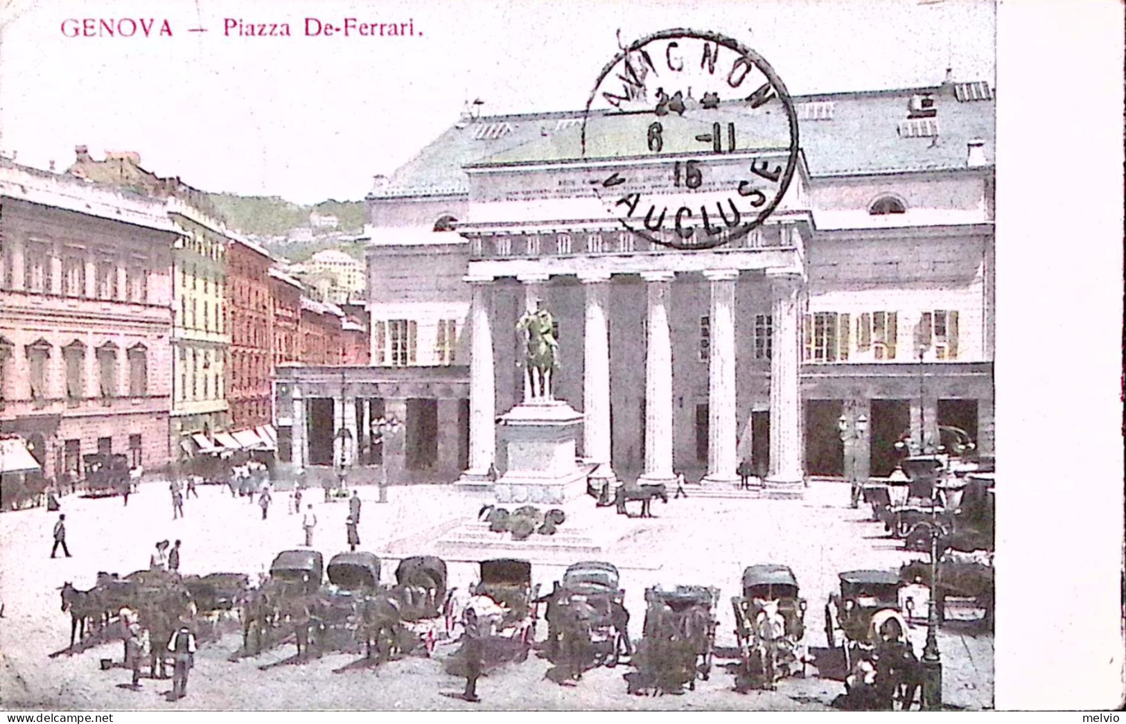 1915-GENOVA P.zza De Ferraris Viaggiata Andora-Stazione C.2 (2.11) Per La Franci - Genova (Genoa)