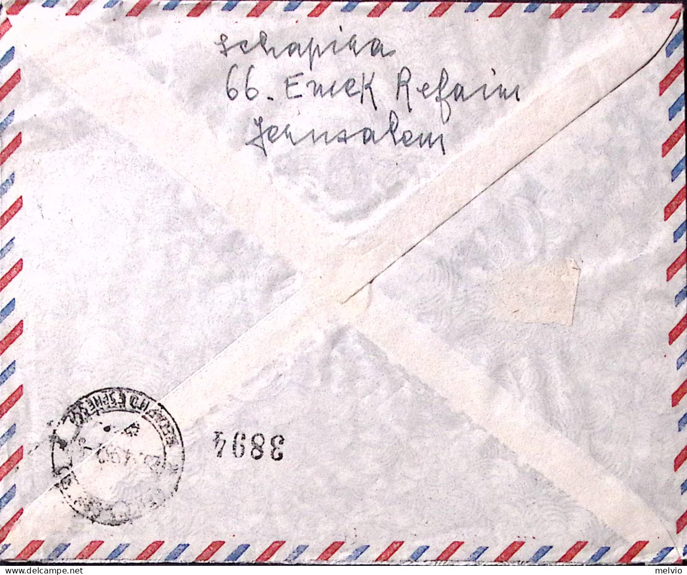 1959-Israele Zodiaco Lire 1 (3092) Isolato Su Espresso Via Aerea Gerusalemme (23 - FDC