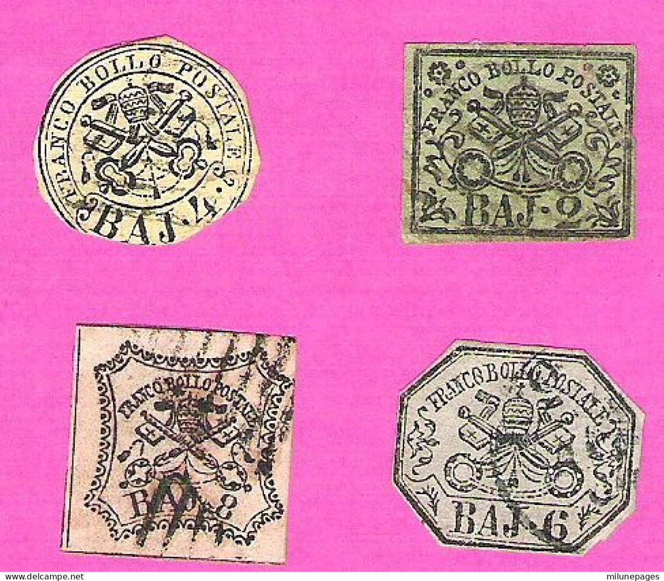 Vatican Vaticane Lot Yvert N°3-5-7-9 Oblitérés 2-4-6-8 Baj Petits Charnière Bel Ensemble - ...-1929 Prephilately