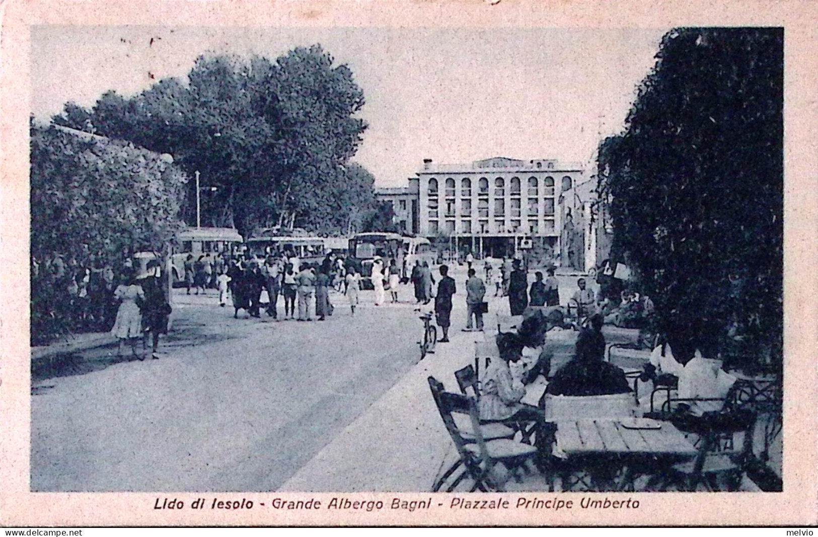 1943-LIDO Di IESOLO, Grande Albergo Bagni Piazzale Principe Umberto, Viaggiata ( - Venezia (Venice)