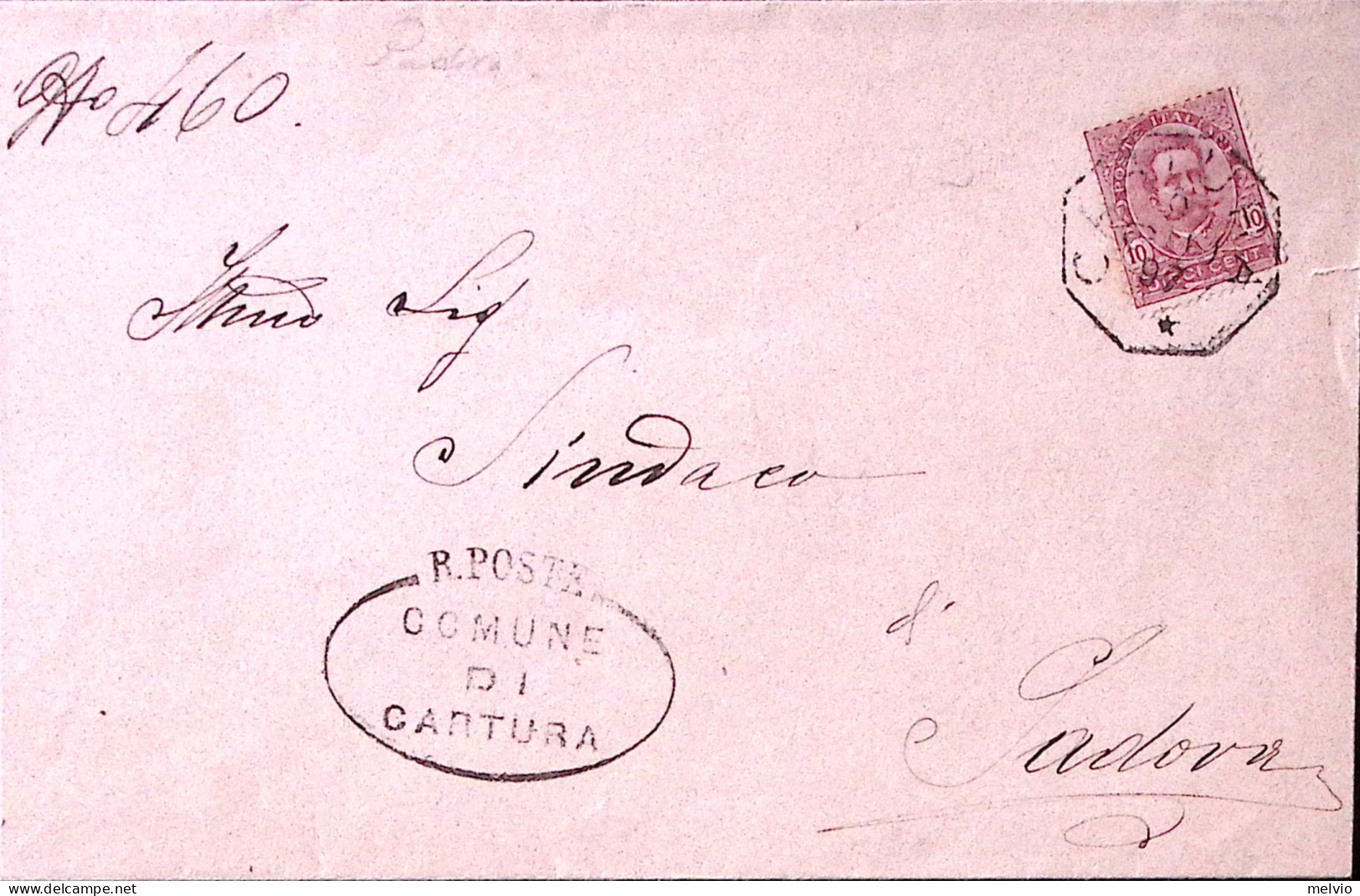 1897-CARTURA Ottagonale Collettori (9.6) Su Fascetta Affr. C. 10 - Storia Postale