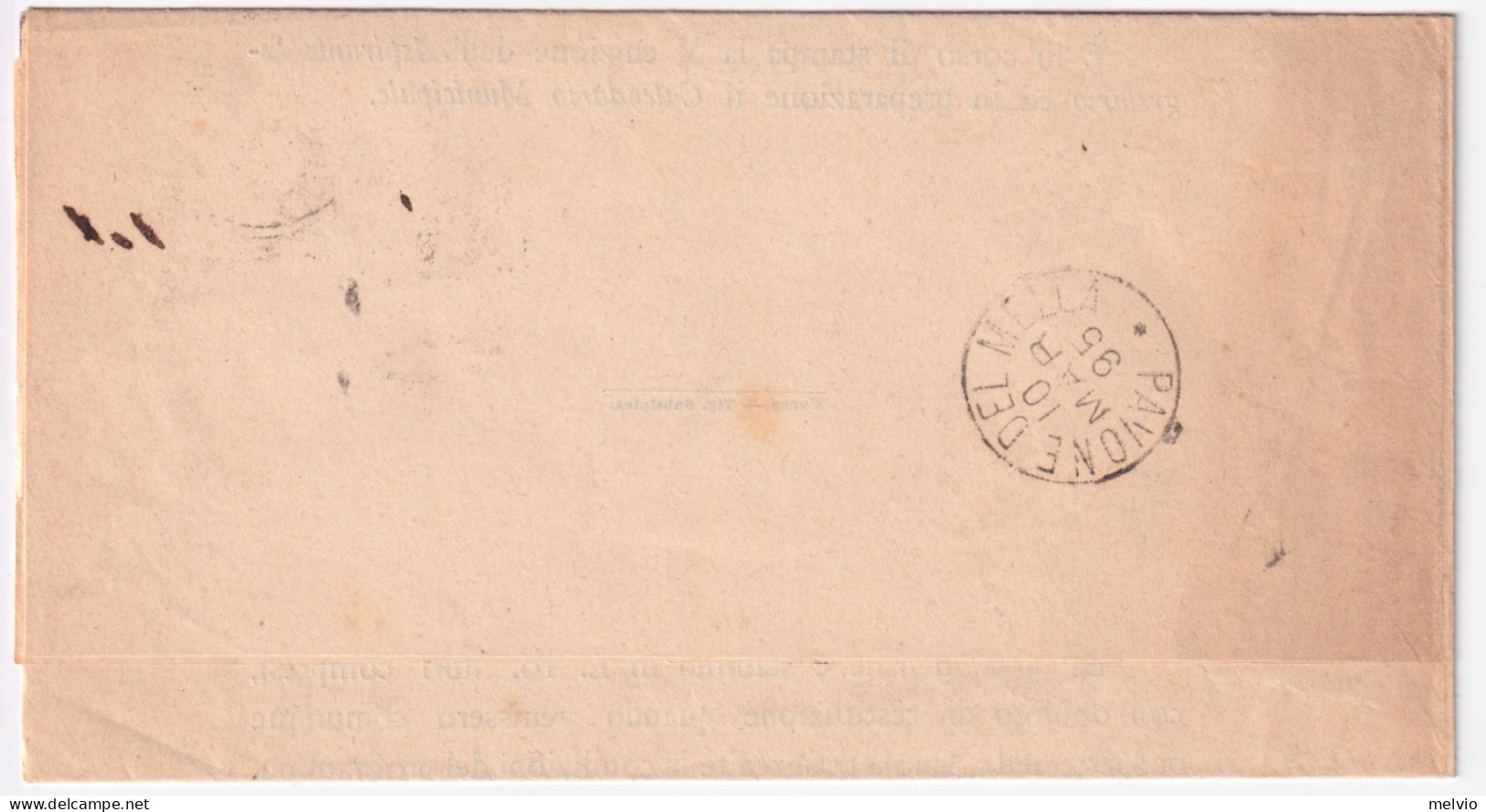 1895-CIFRA C.2 Bordo Di Foglio (15) Isolato Su Circolare Cuneo (8.3) - Storia Postale