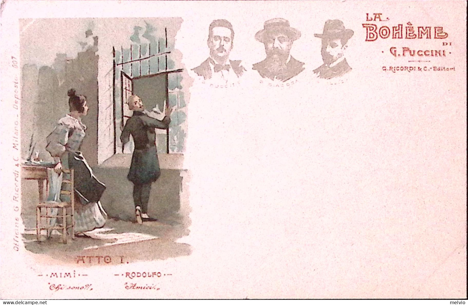 1897-La Boheme, Atto I, Ed Ricordi, Con Programma Teatro Dal Verme Milano, Nuova - Musik